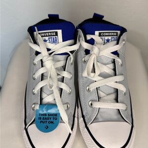 Converse Kids' Silver and Blue Sneakers